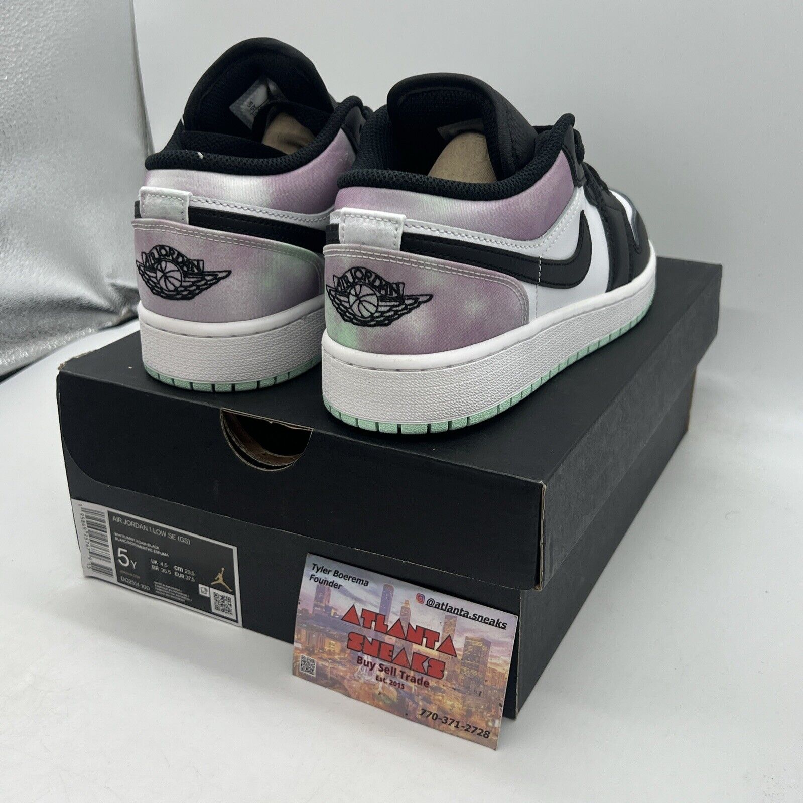 Air Jordan 1 Low SE Pastel Tie-Dye GS Size 5Y / DQ2514-100 Brand New Og All