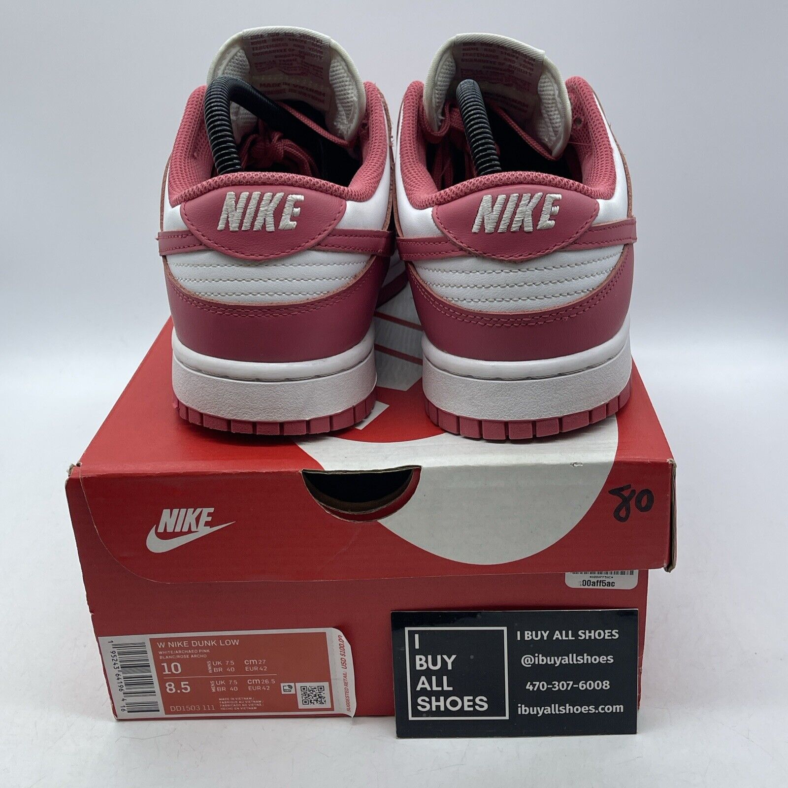 Size 10W - Nike Dunk Low Archeo Pink White Leather Suede (DD1503-111)