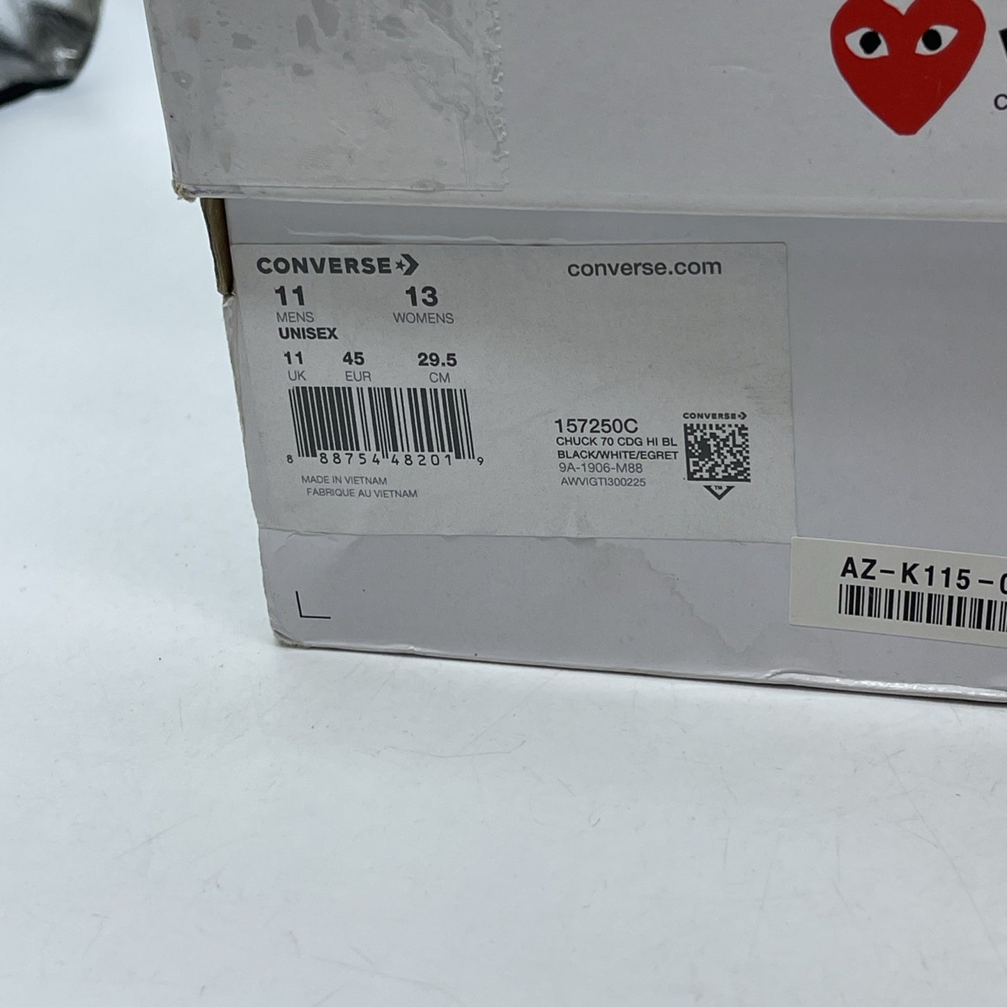 Size 11 - Converse Comme des Garçons x Chuck Taylor All Star 70 High Black Polka