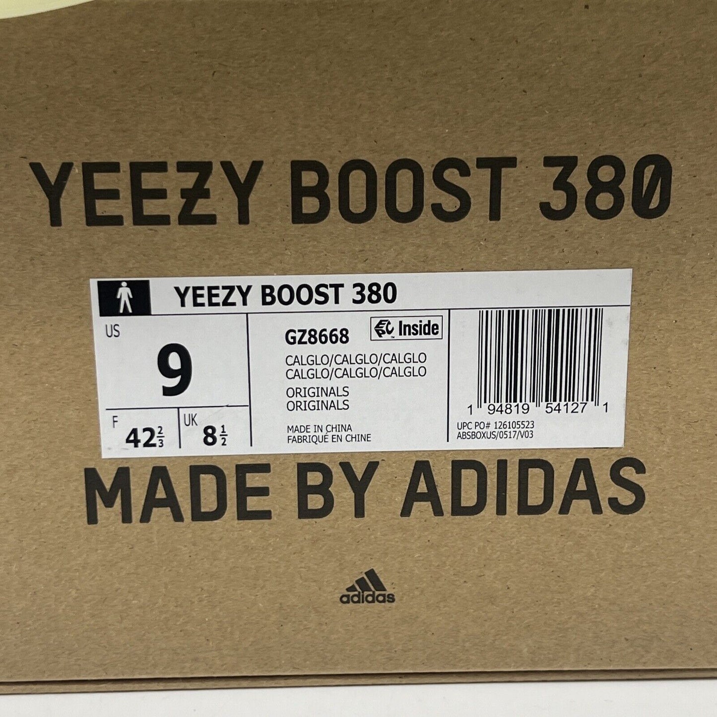 Size 9 - adidas Yeezy Boost 380 Calcite Glow Brand New Og All DS Sneakers