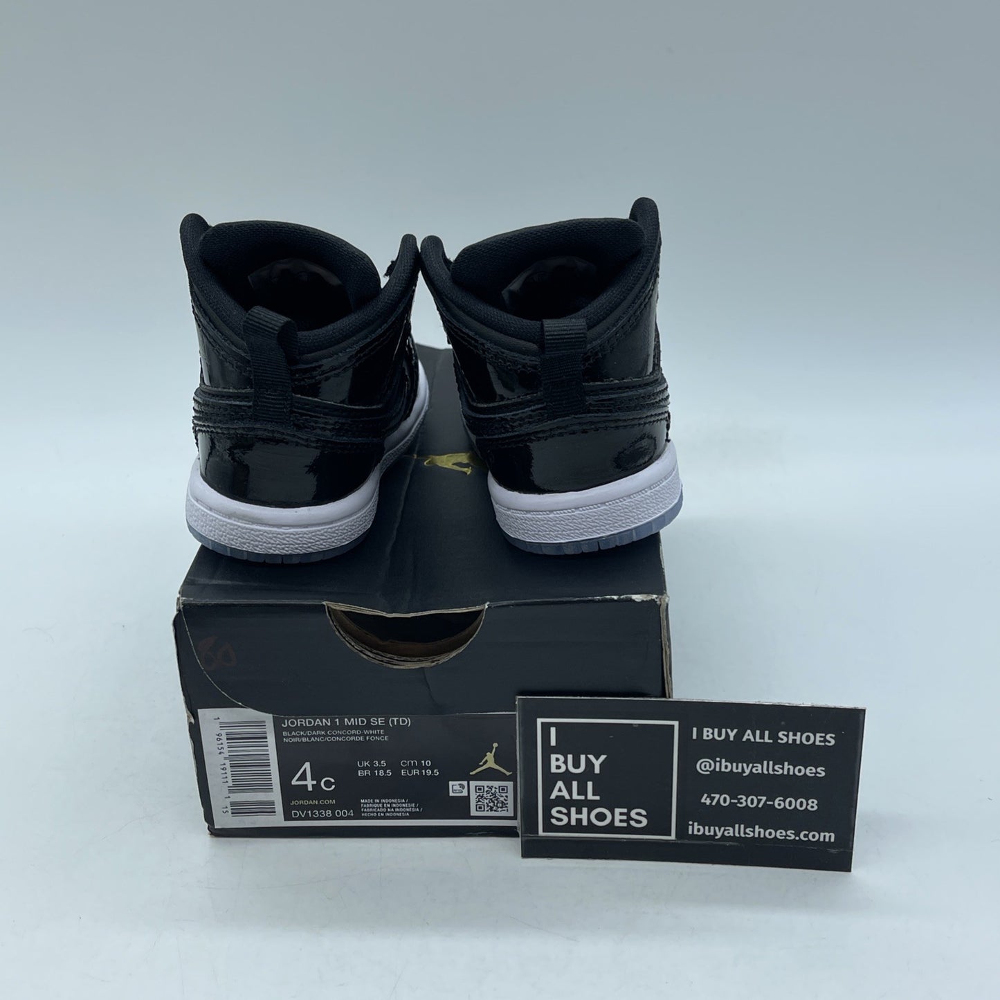 Size 4C - Jordan 1 Mid SE (TD) Space Jame Black Dark Concord-White (DV1338-004)