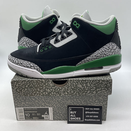 Size 10 - Jordan 3 Retro Mid Pine Green Grey Black Suede (CT8532-030)