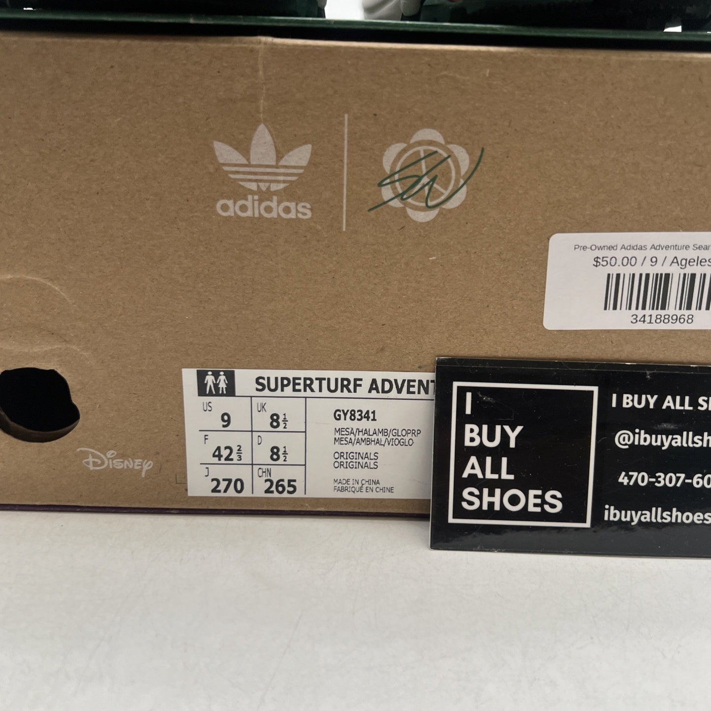 Size 9 - Sean Wotherspoon x Disney x Adidas Superturf Adventure Jiminy Cricket