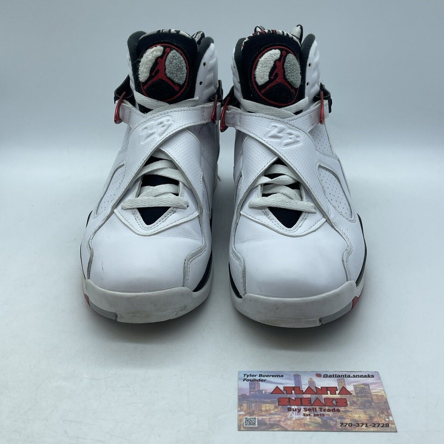 Size 9.5 - Air Jordan 8 Retro Alternate White Black Red Grey (305381-104)