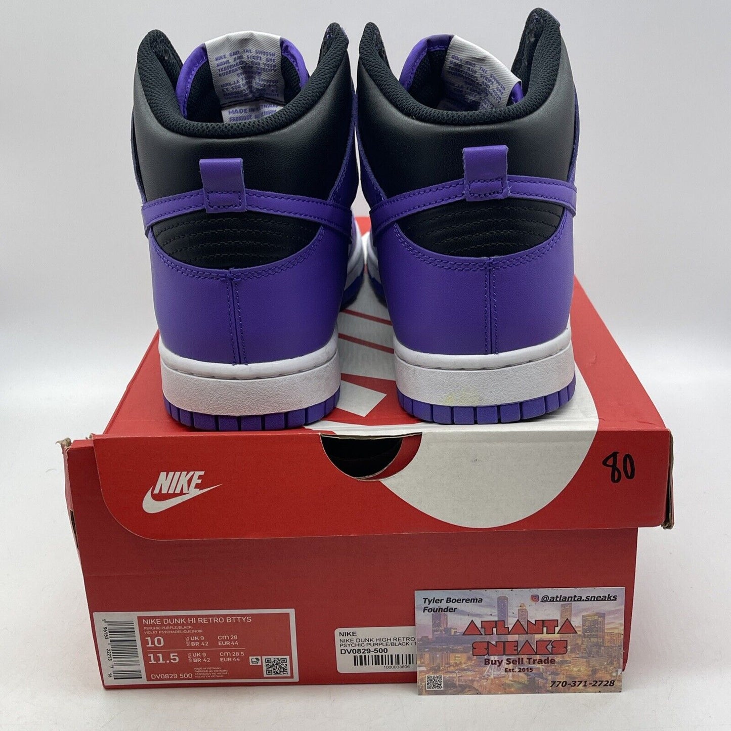 Size 10 - Nike Dunk High Psychic Purple Black White Leather (DV0829-500)