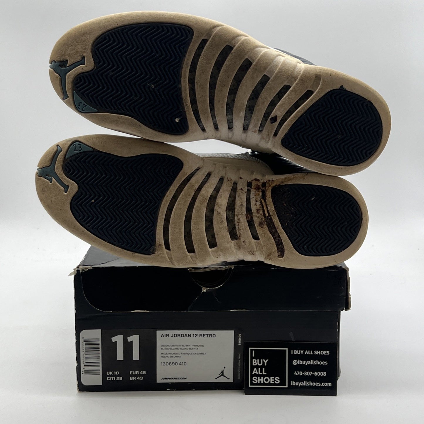 Size 11 - Air Jordan 12 Retro 2012 Obsidian (130690-410)
