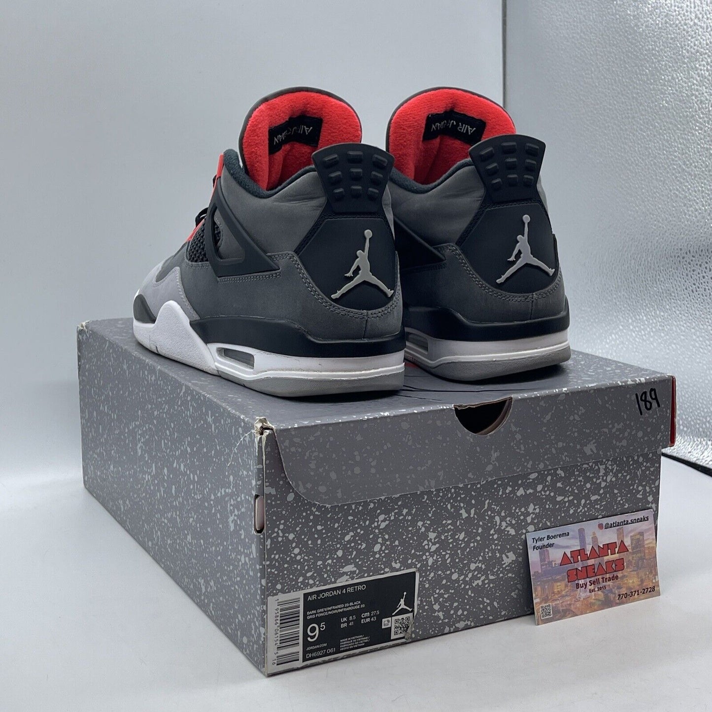 Size 9.5 - Jordan 4 Retro Mid Infrared Black Gray White (DH6927-061)