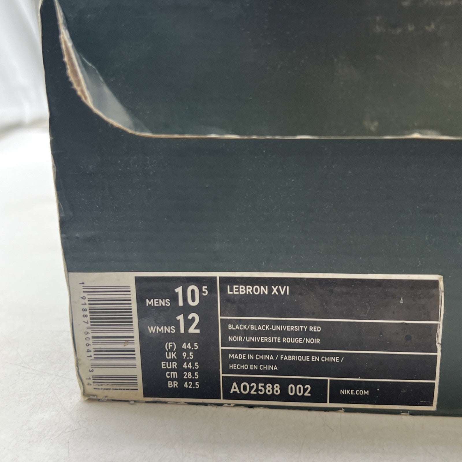 Size 10.5 - Nike LeBron 16 Fresh Bred (AO2588-002)