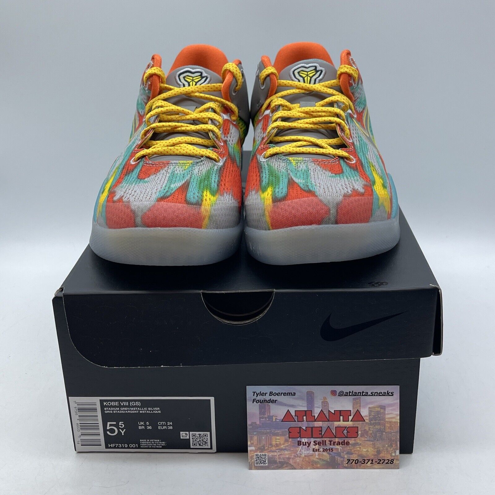 Size 5.5Y - Nike Kobe 8 Protro 2024 Venice Beach Yellow Blue Orange (HF7319-001)