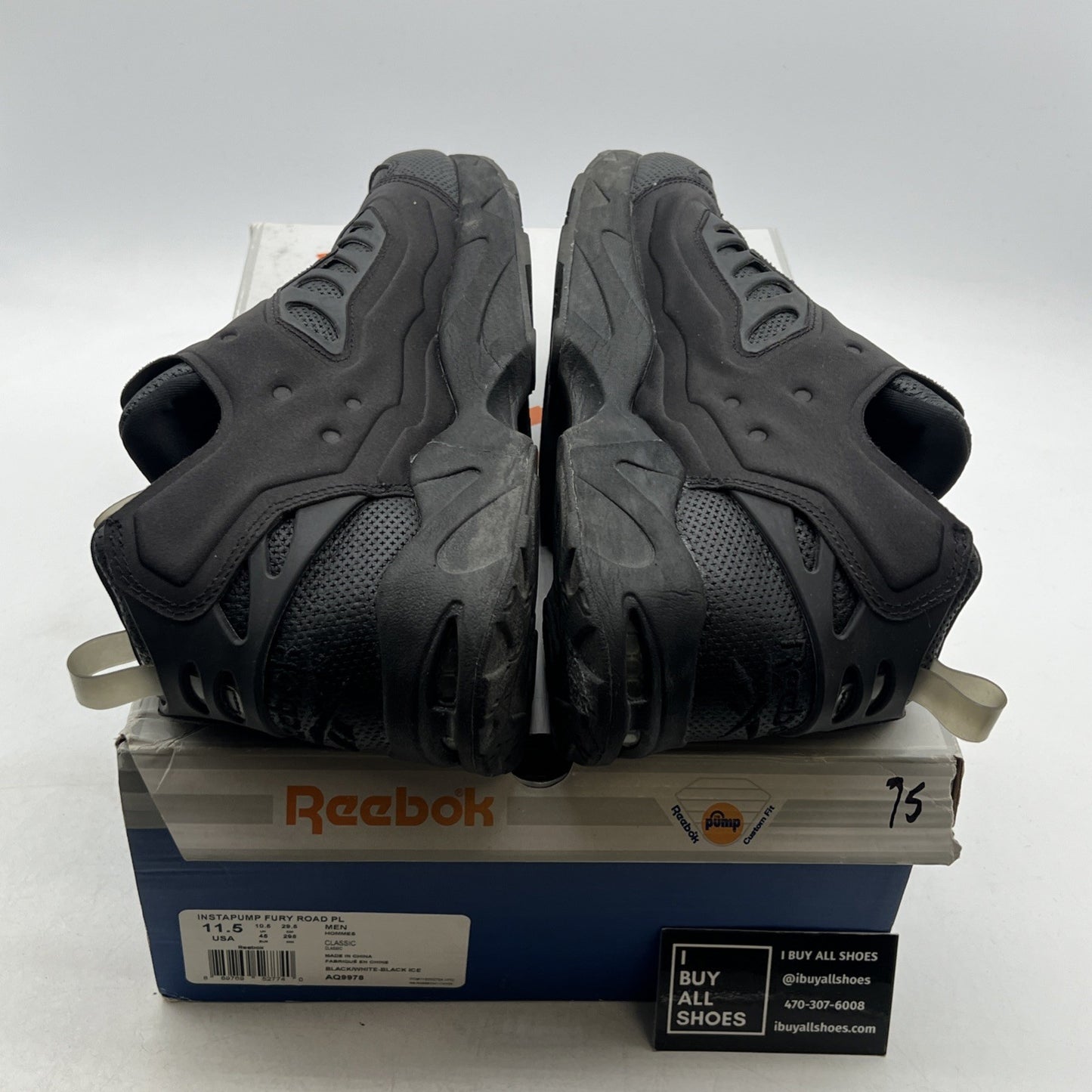 Size 11.5 - Reebok Instapump Fury Road PL Black Ice (AQ9978)