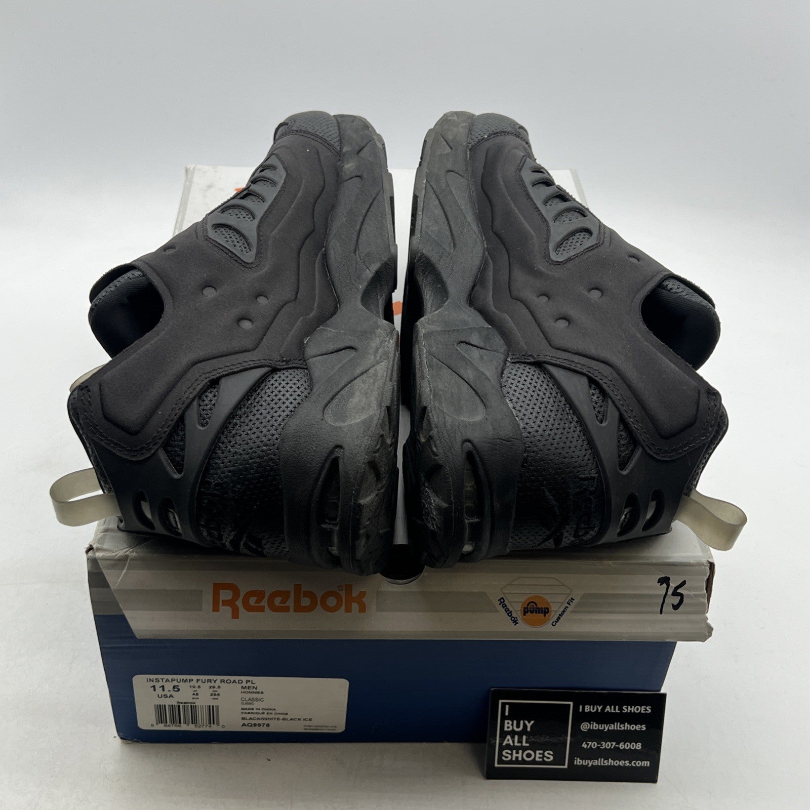 Size 11.5 - Reebok Instapump Fury Road PL Black Ice (AQ9978)