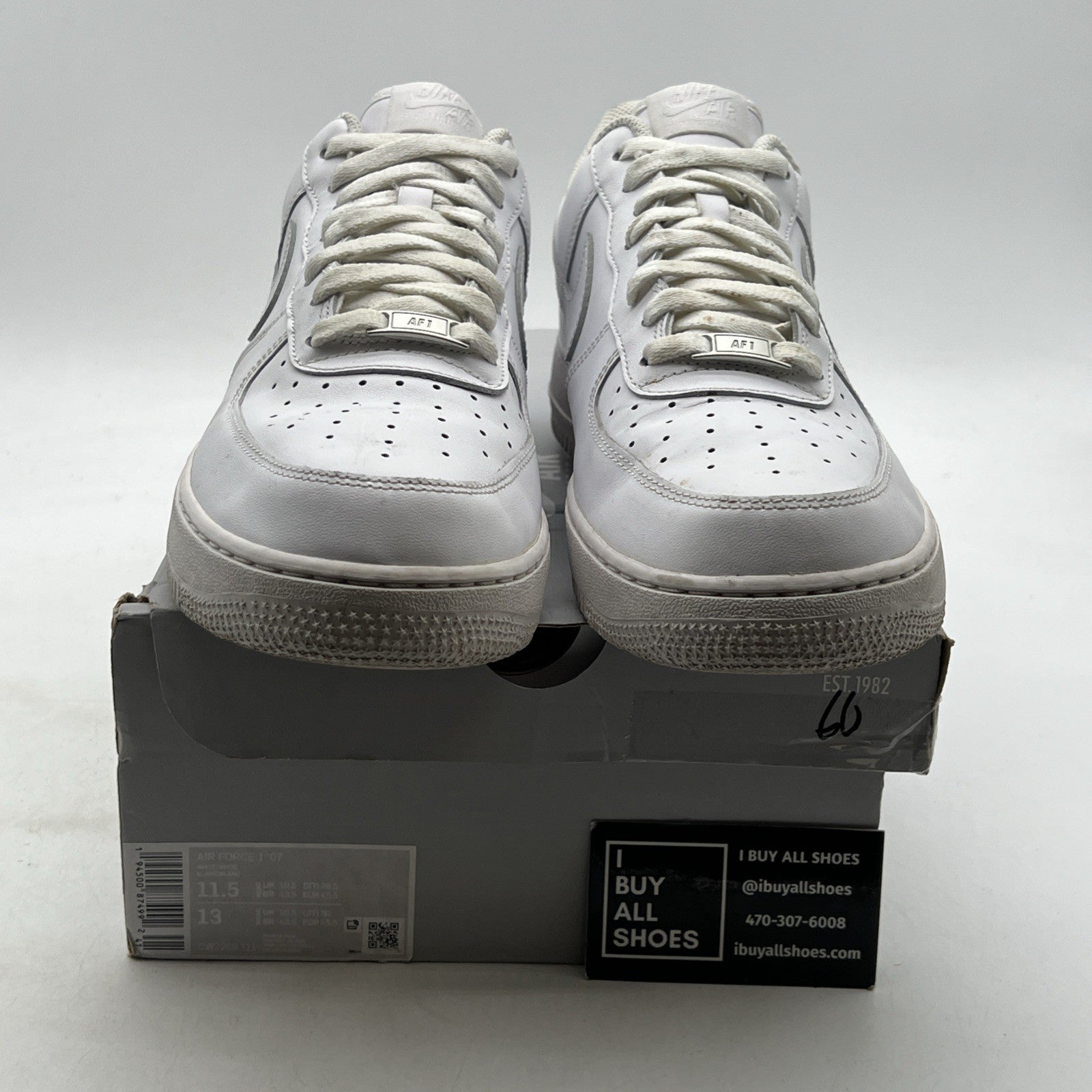 Size 11.5 - Nike Air Force 1 '07 Low Triple White (CW2288-111)