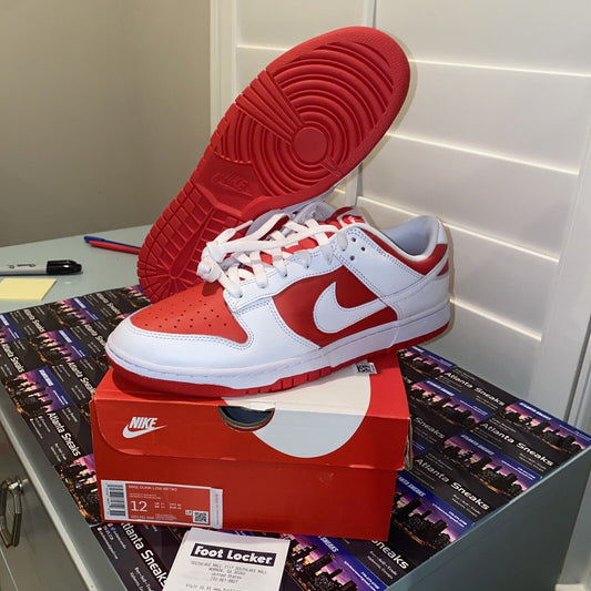 Size 12 - Nike Dunk Low White University Red