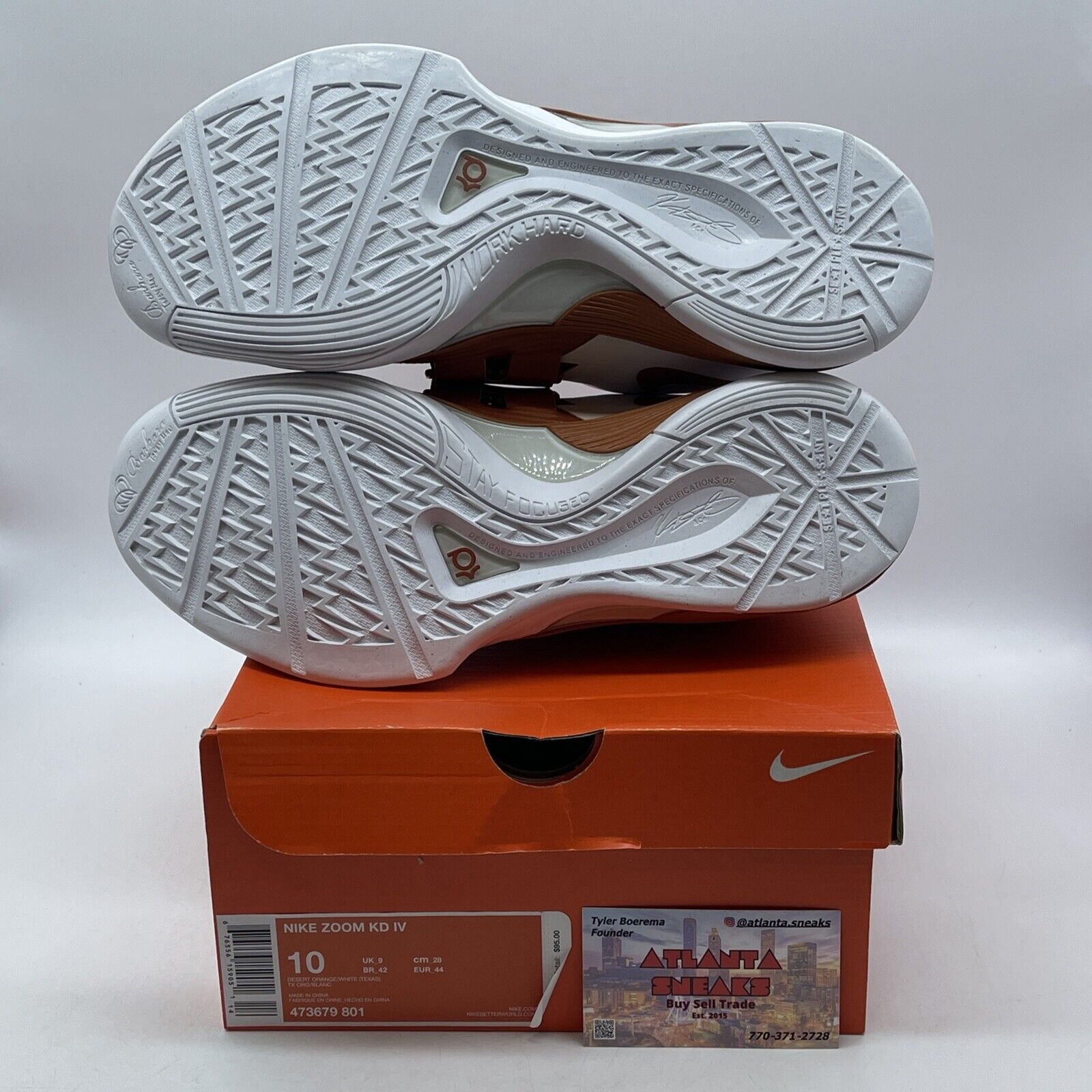 Size 10 - Nike Zoom KD 4 Texas Brown White Leather (473679-801)