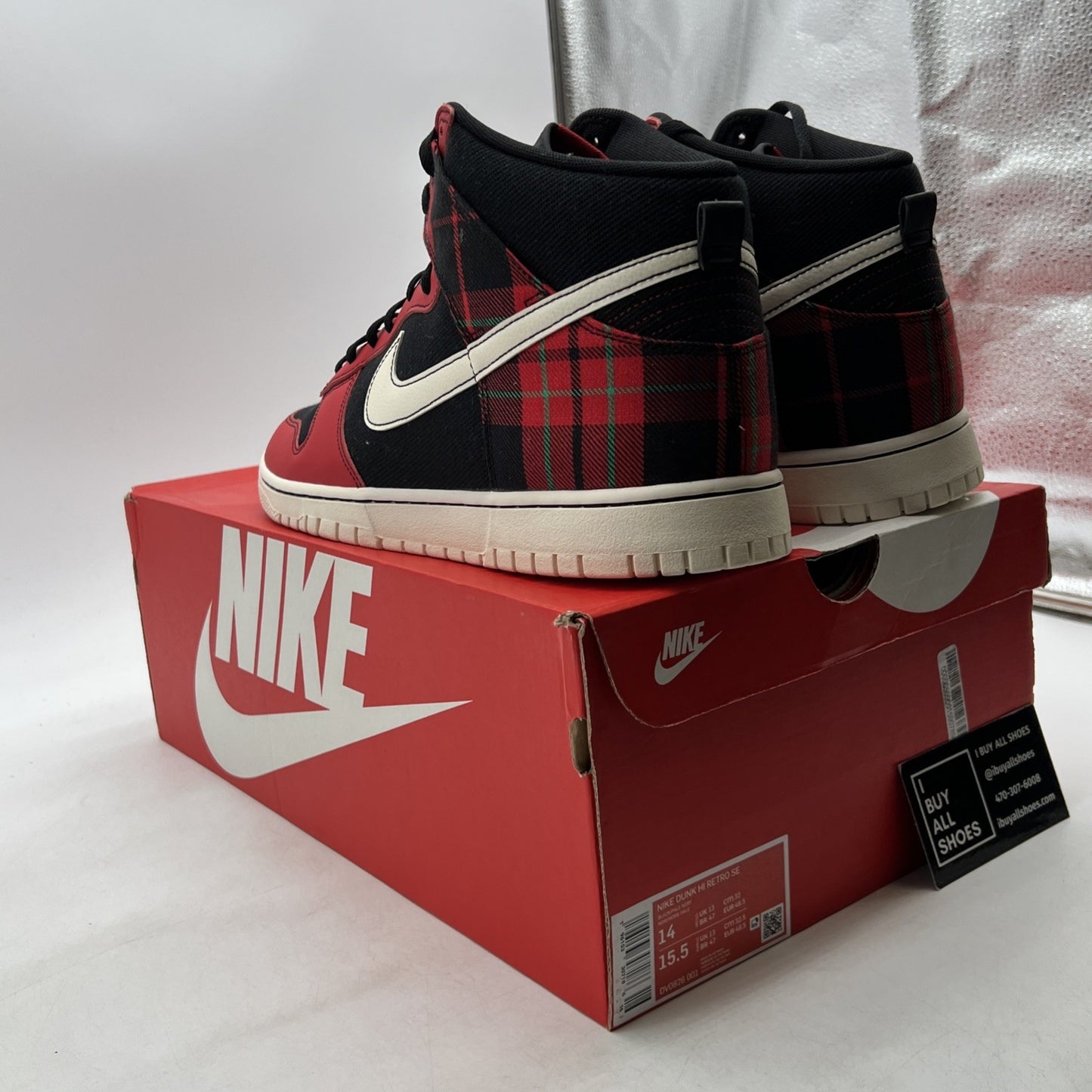 Size 14 - Nike Dunk SE High Tartan Plaid (DV0826-001)