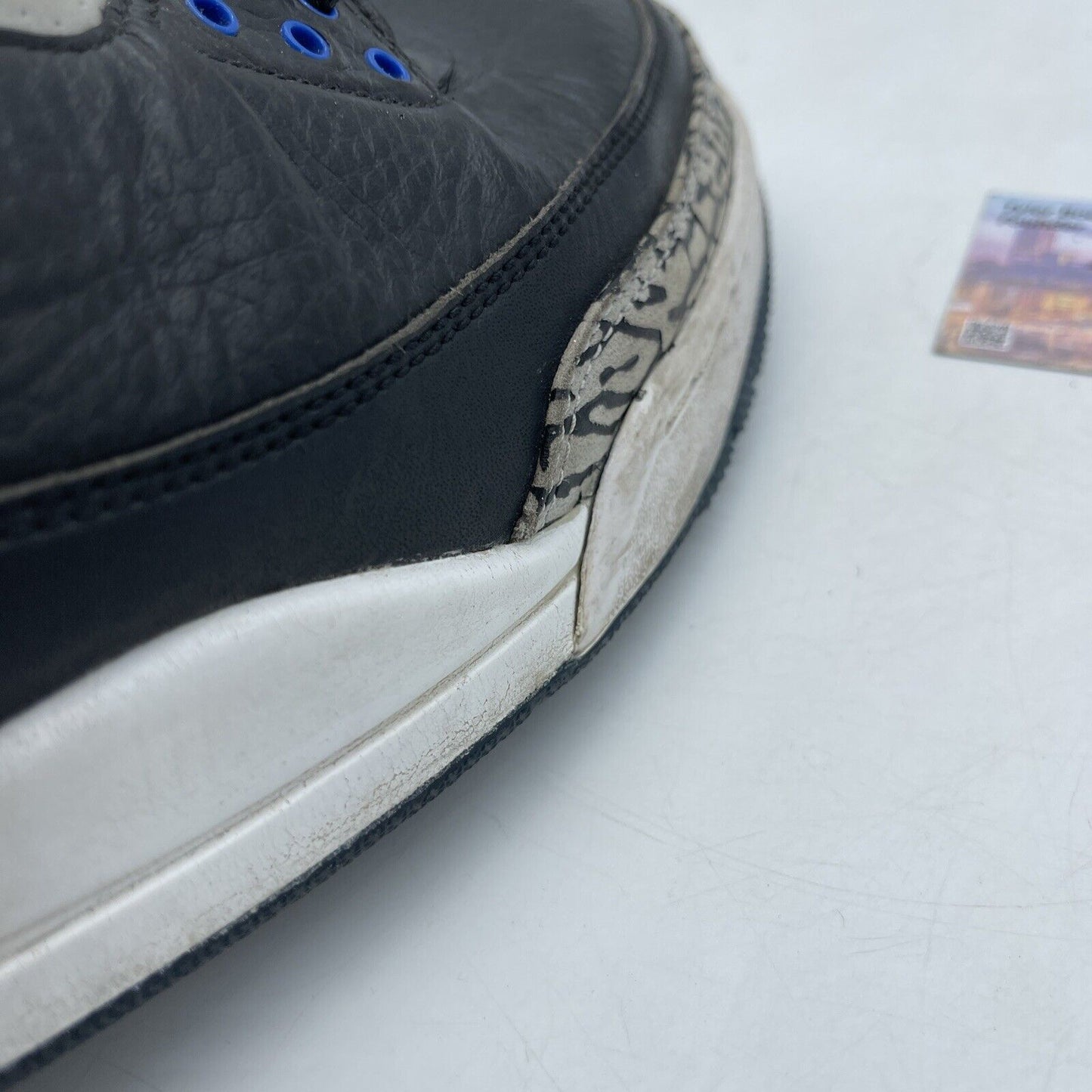 Size 12 - Air Jordan 3 Retro Sport Blue White Black Leather Grey (136064-007)