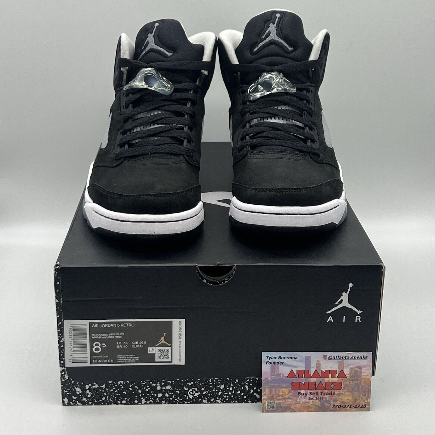 Size 8.5 - Jordan 5 Retro Mid Oreo Brand New Og All Black White Icey DS Sneaker