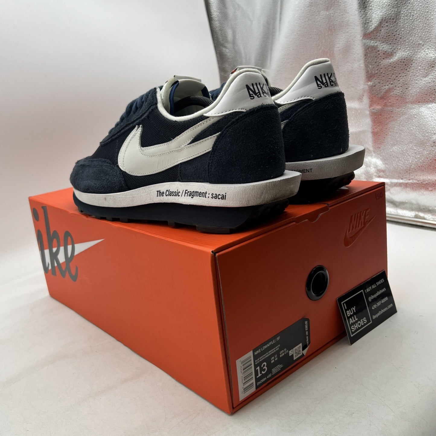 Size 13 - Nike LDV Waffle x Fragment Design x sacai Low Blackened Blue