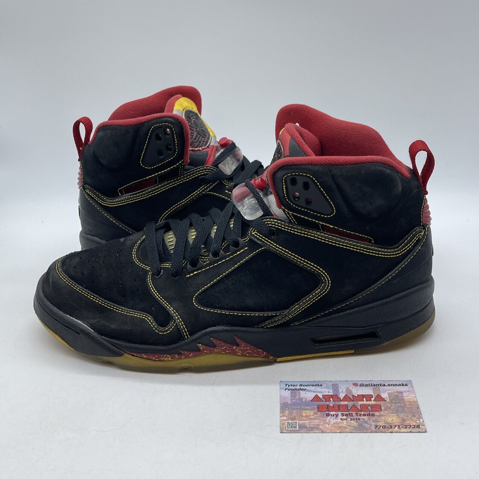Size 11 - Jordan Sixty Plus Atlanta Hawks Yellow Black Suede (364806-071)