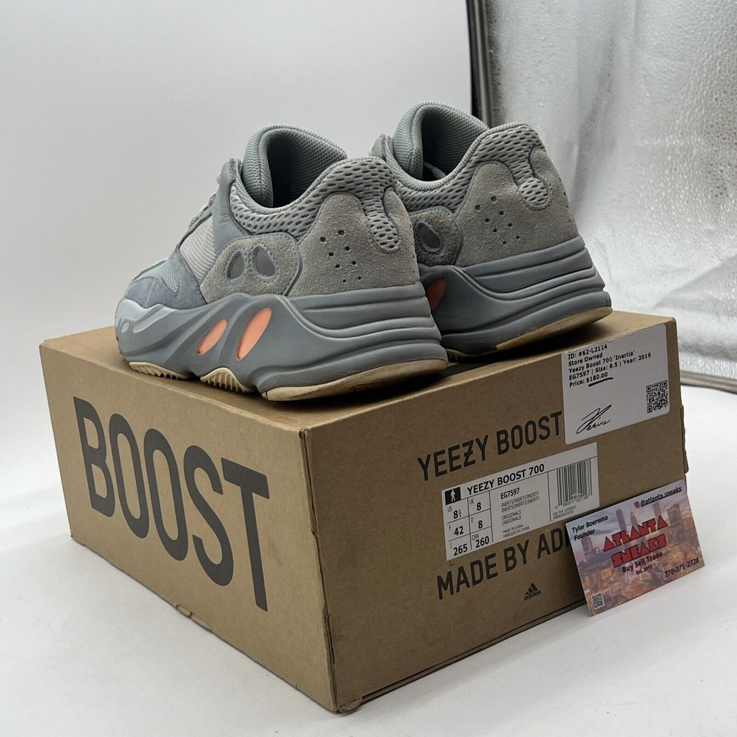 Size 8.5 - adidas Yeezy Boost 700 V1 Inertia Suede Grey (EG7597)