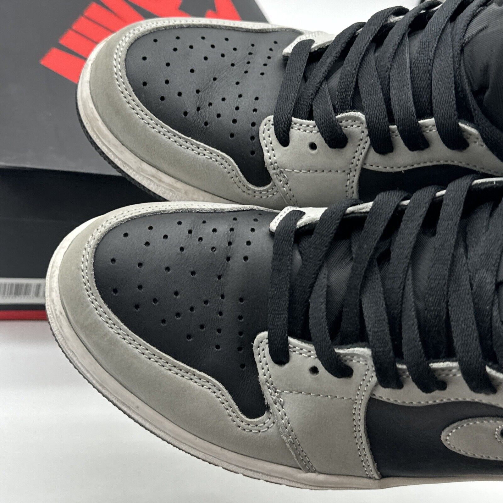 Size 10 - Jordan 1 Retro OG High Shadow 2.0 Grey Black Suede White All Stars