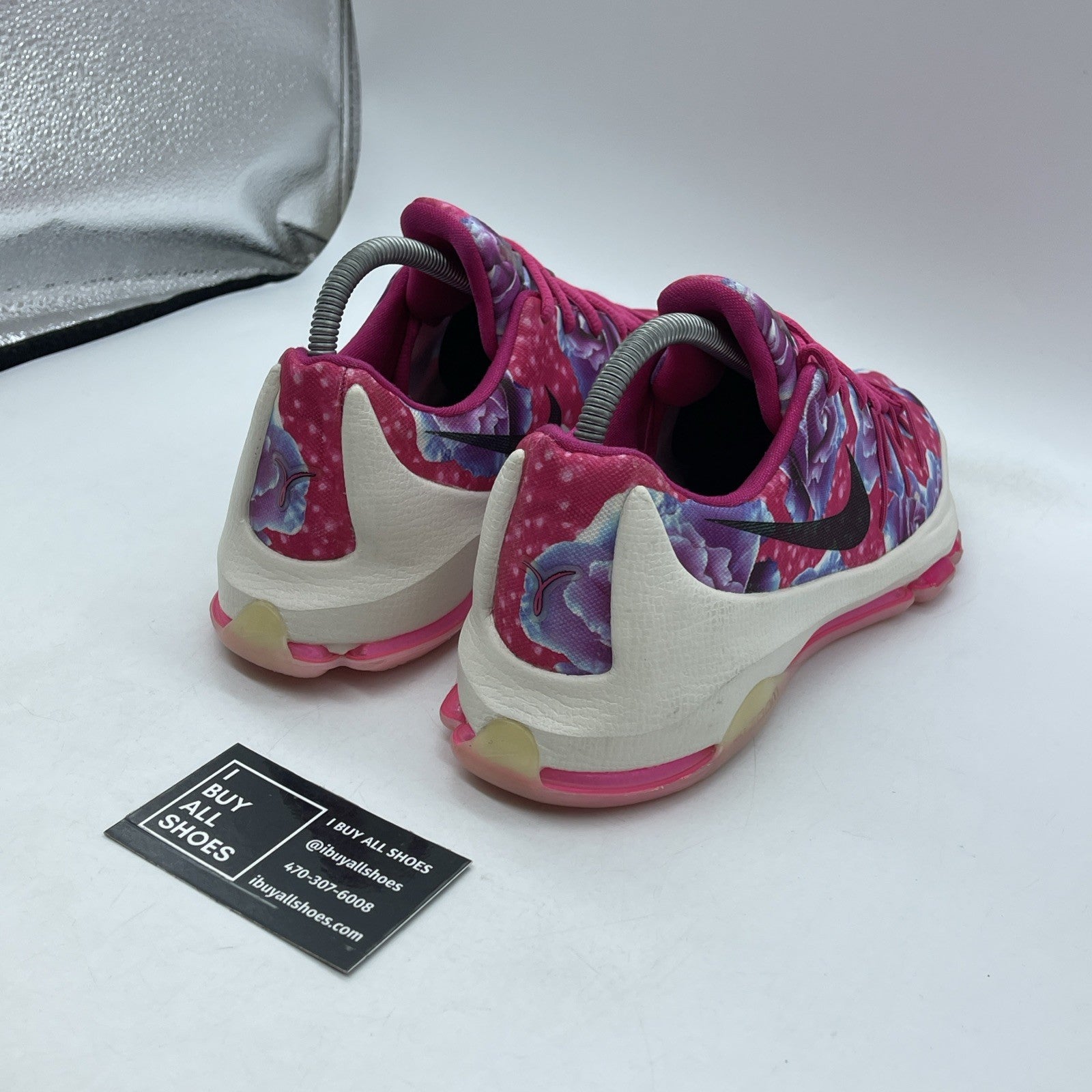 Size 7Y (GS) - Nike KD 8 Low Aunt Pearl Pink Purple Black Suede (837786-603)
