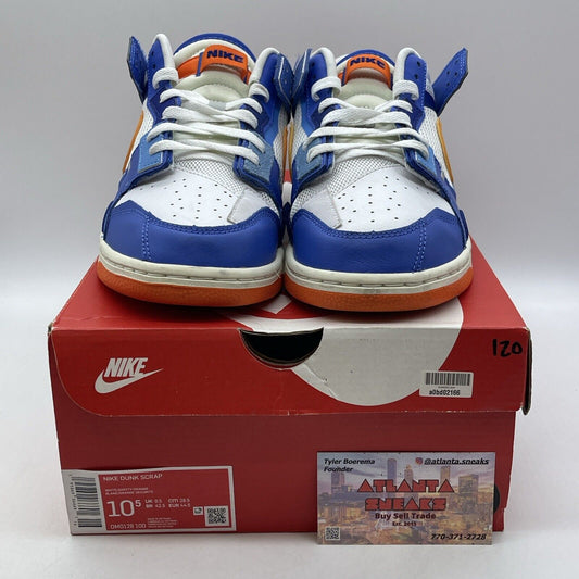 Size 10.5 - Nike Dunk Scrap Low Knicks Blue White Suede Leather (DM0128-100)