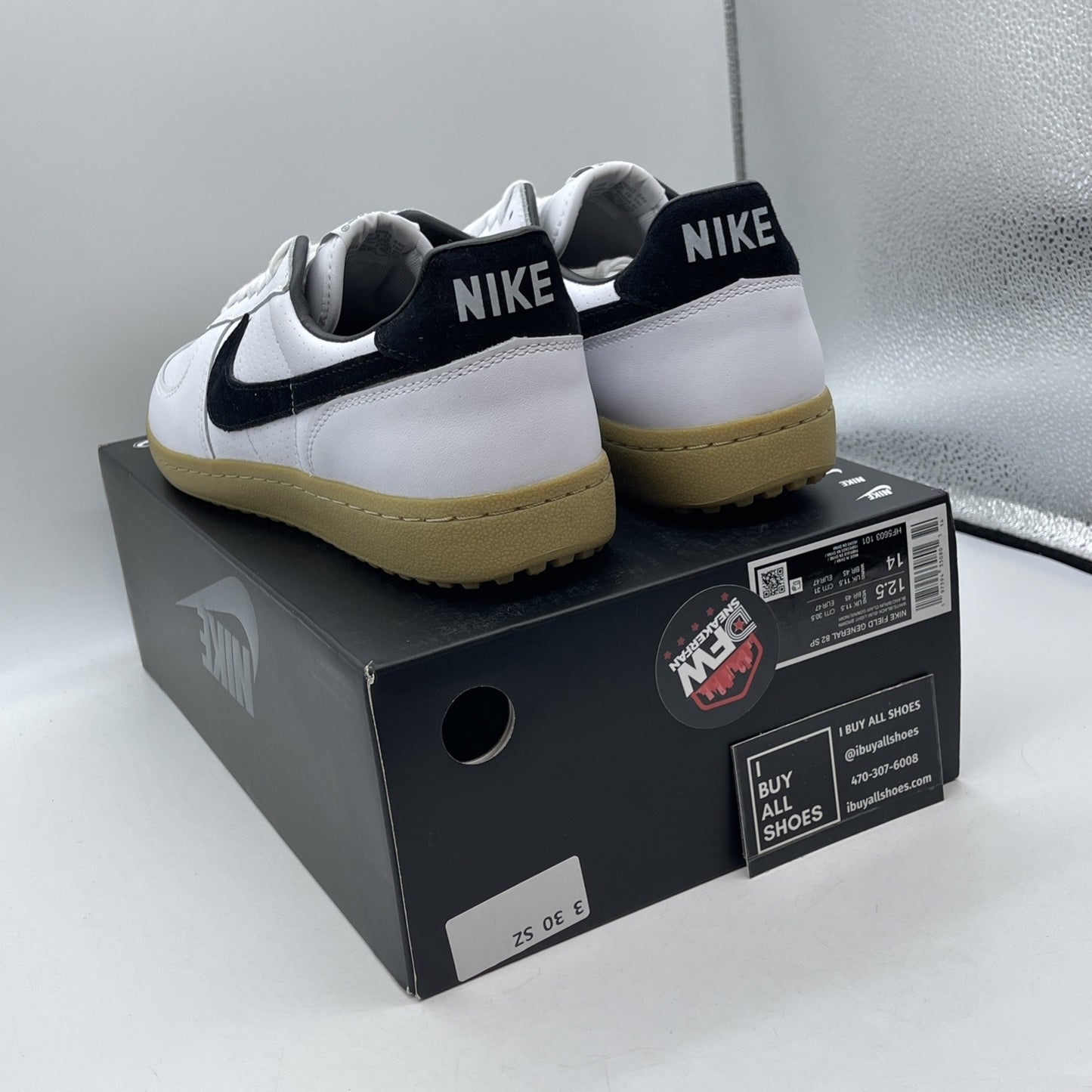 Size 12.5 - Nike Field General 82 SP White Black Gum Suede Leather (HF5603-101)