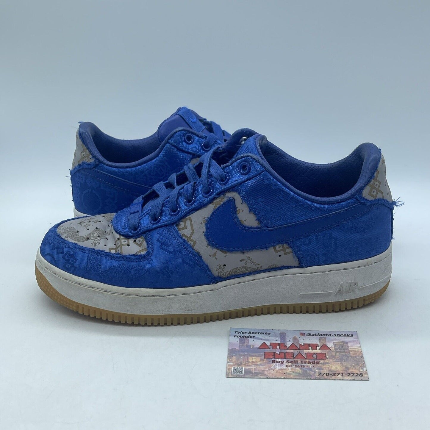 Size 8 - Nike CLOT x Air Force 1 PRM Royal Silk Blue Suede Grey (CJ5290-400)