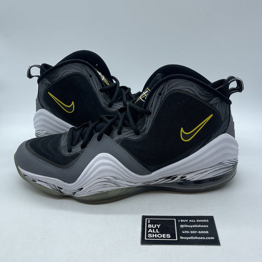 Size 13 - Nike Air Penny 5 Black Grey Tour Yellow Suede Leather (537331-001)