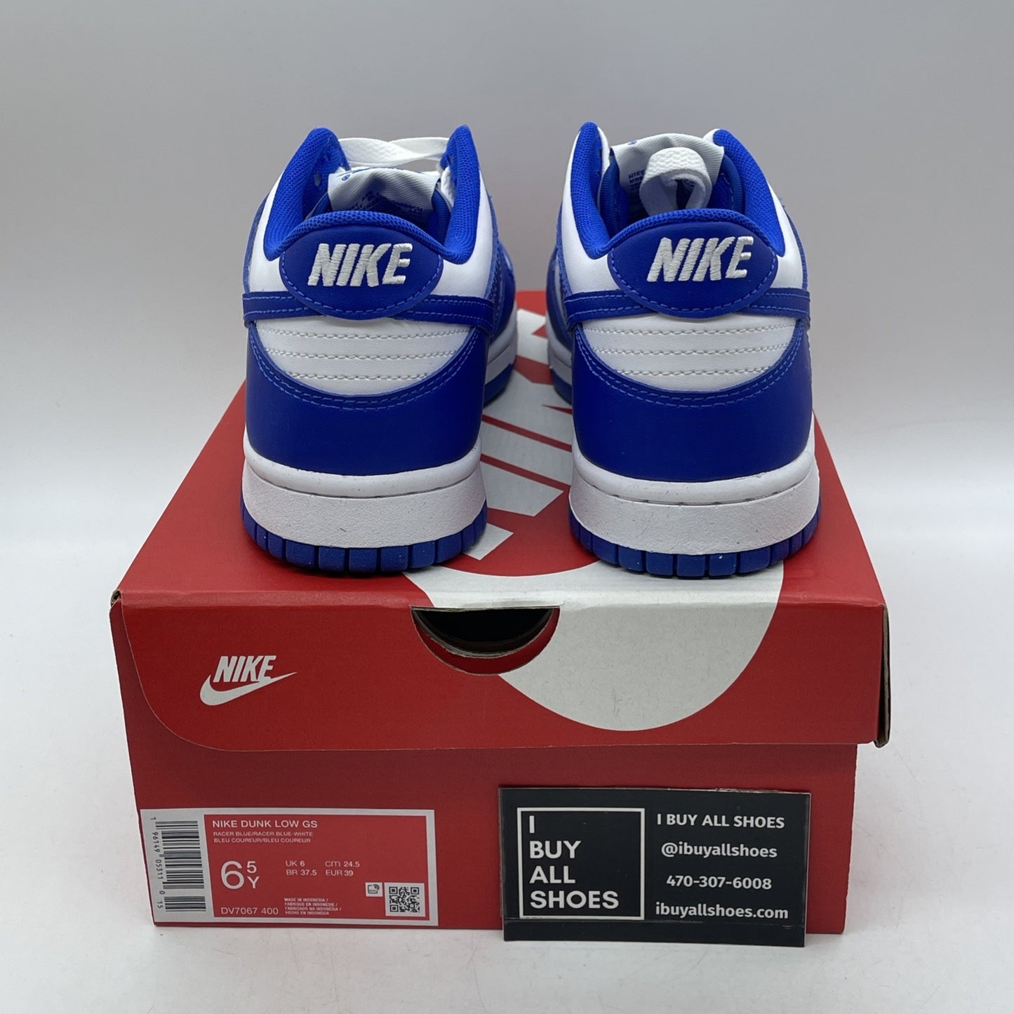 Size 6.5Y - Nike Dunk Low Racer Blue White Leather (DV7067-400)