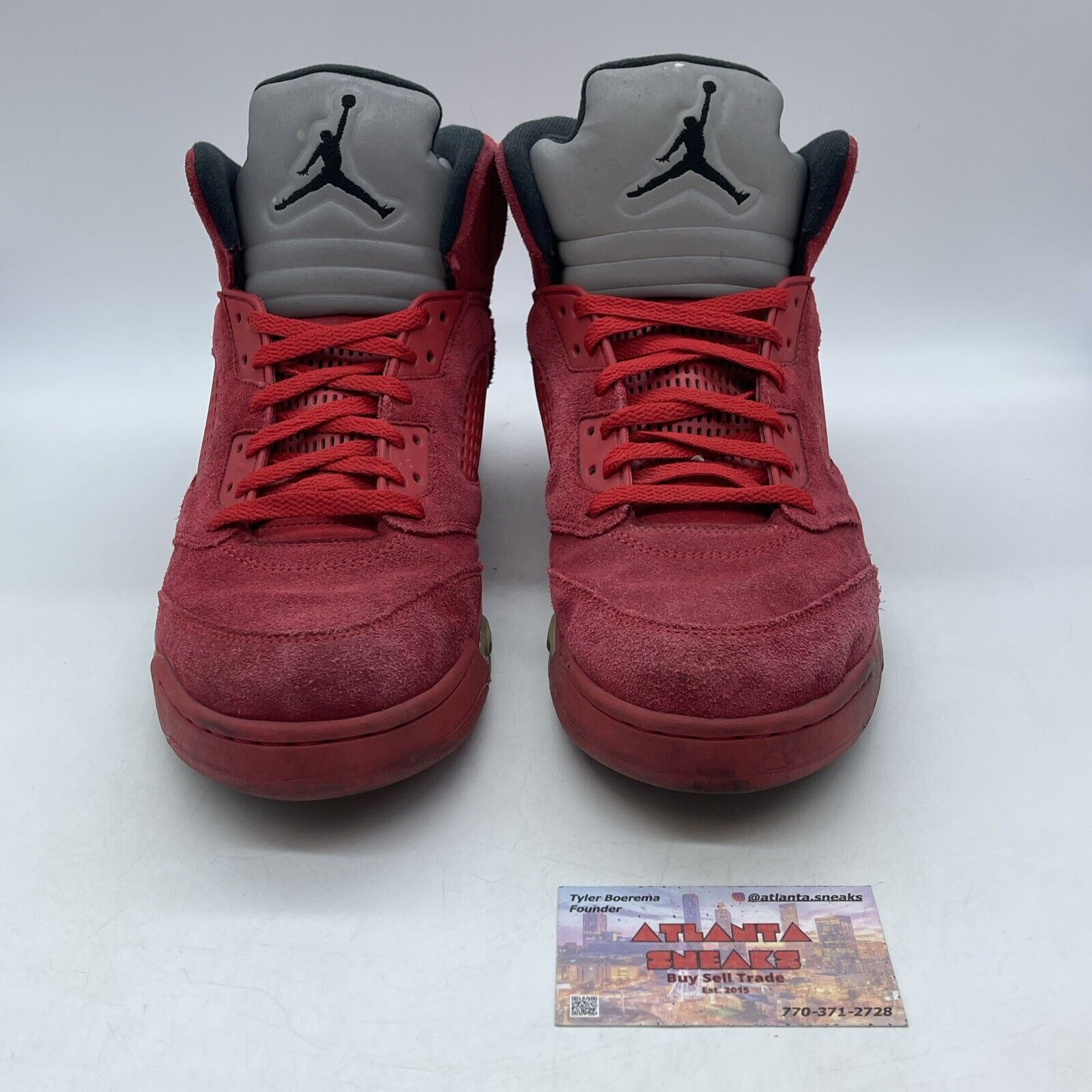 Size 13 - Air Jordan 5 Retro Red Suede Black Leather (136027-602)