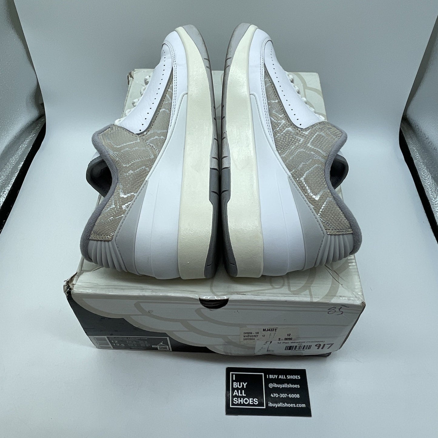 Size 12 - Air Jordan 2 Retro Low Python Grey Brown Suede Leather (DV9956-100)