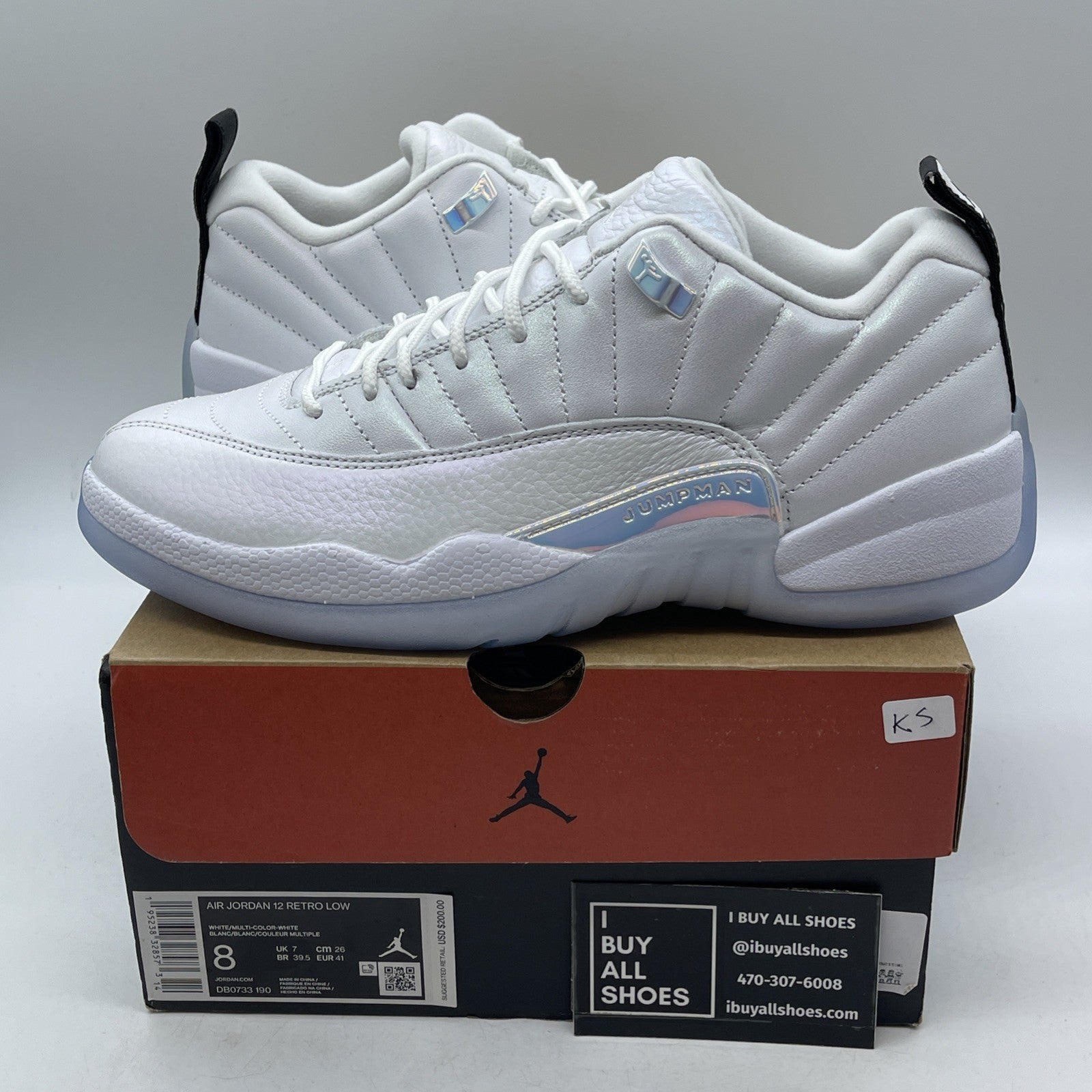 Size 8 - Air Jordan 12 Retro Low Easter White Leather (DB0733-190)