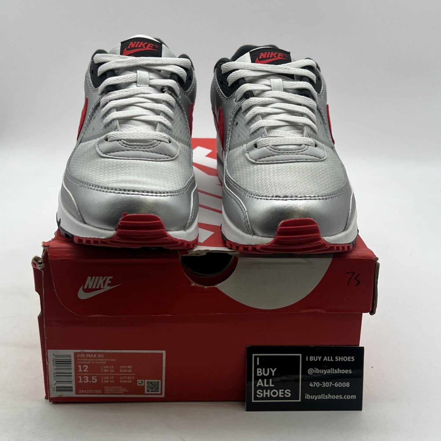 Size 12 - Nike Air Max 90 Icons - Silver Bullet (DX4233-001)