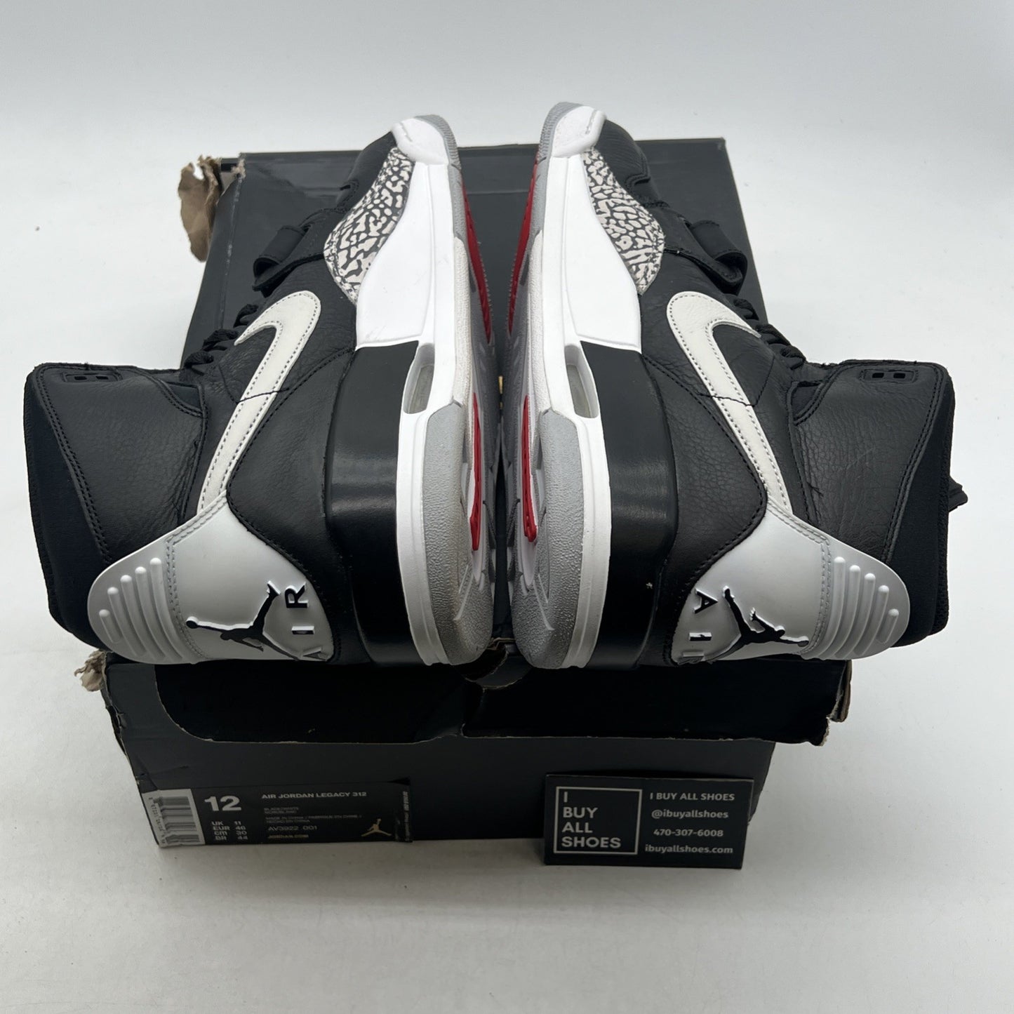 Size 12 - Air Jordan Legacy 312 Black Cement (AV3922-001)