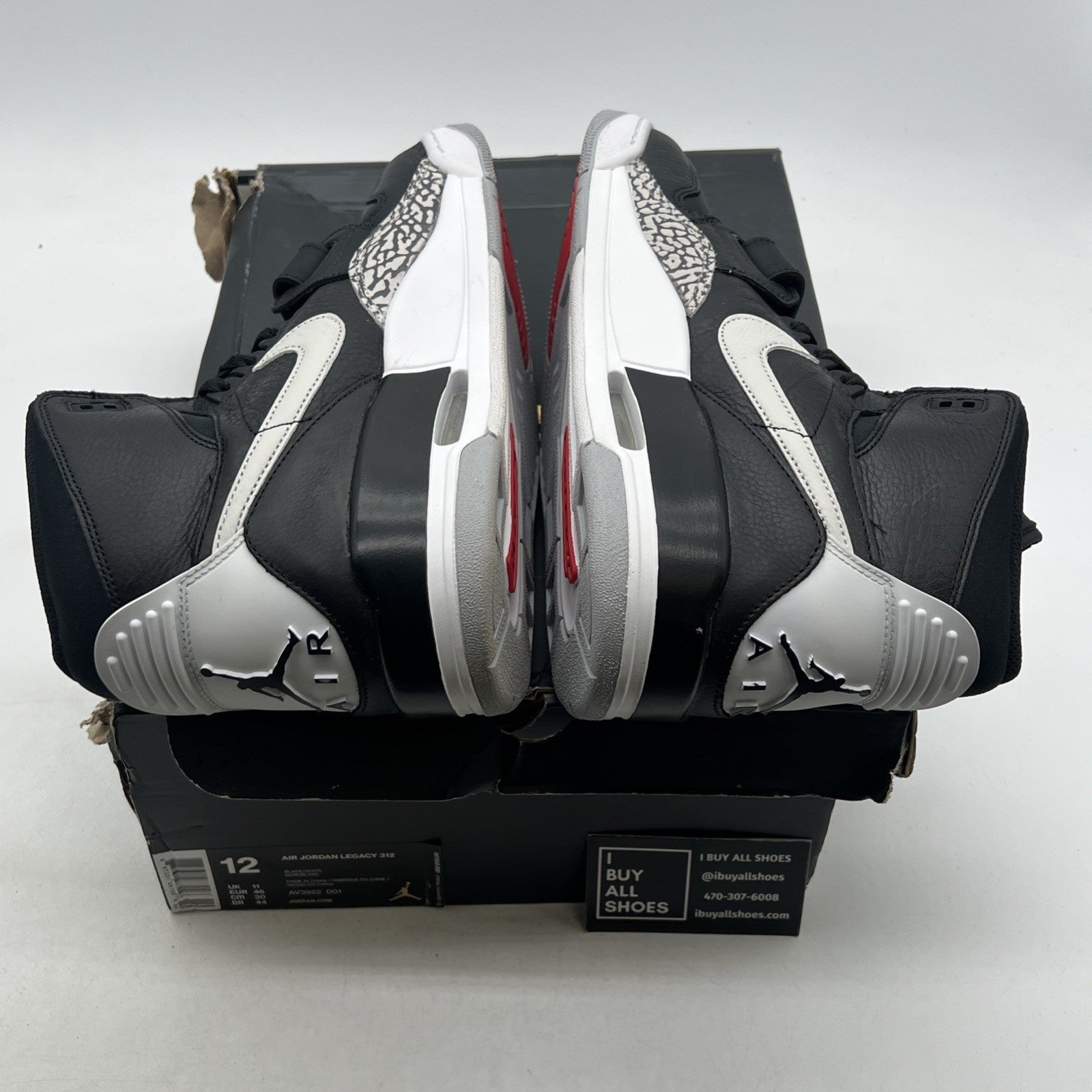 Size 12 - Air Jordan Legacy 312 Black Cement (AV3922-001)