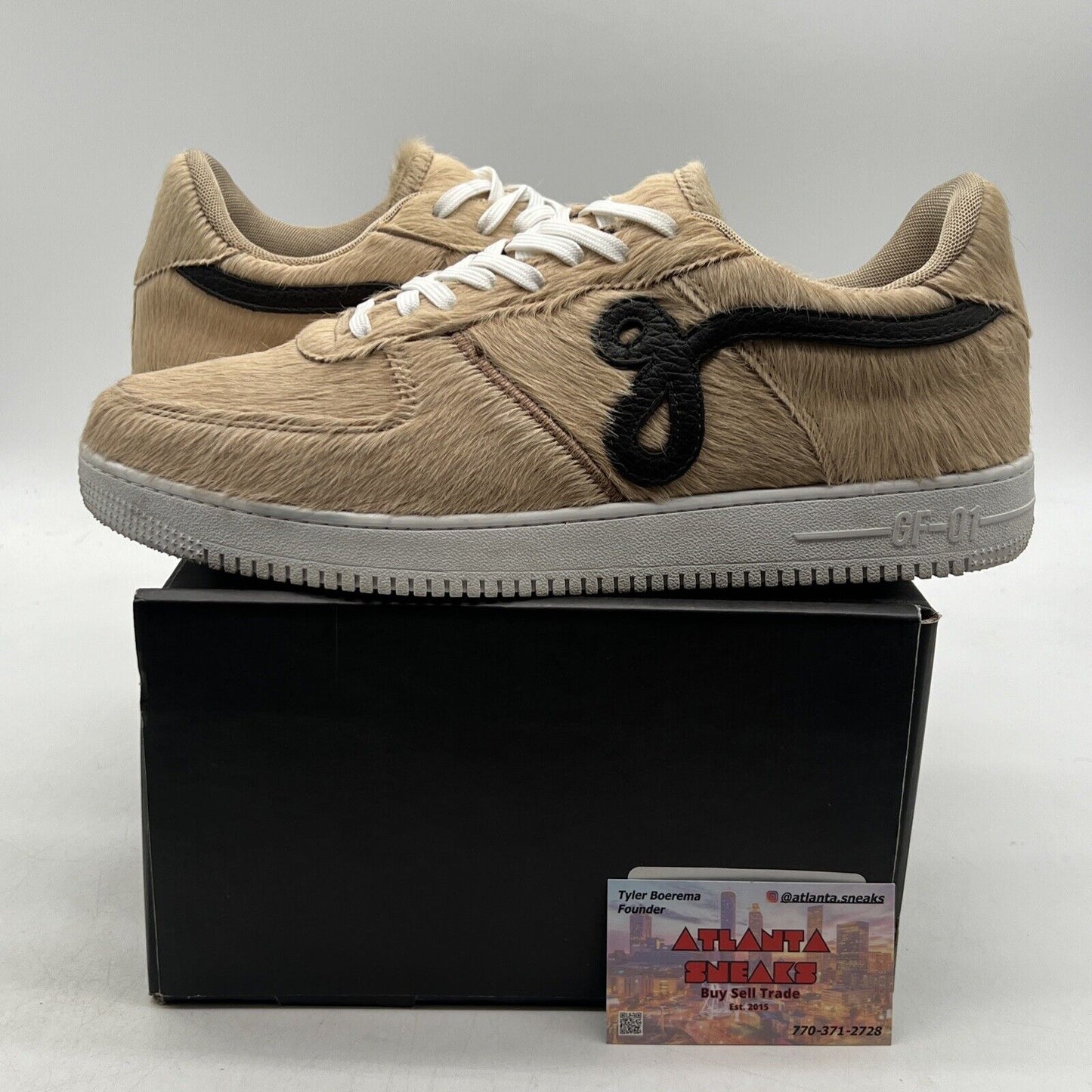 Size 11 - John Gieger Calf Hair Brown  White Air Force Style
