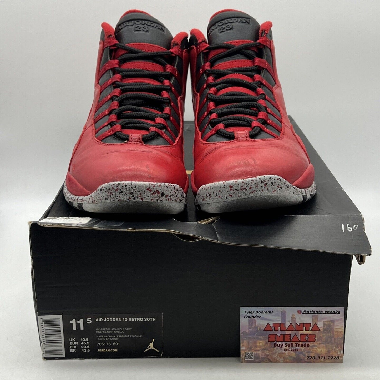 Size 11.5 - Air Jordan 10 Retro Bulls Over Broadway Red Black Leather 705178-601