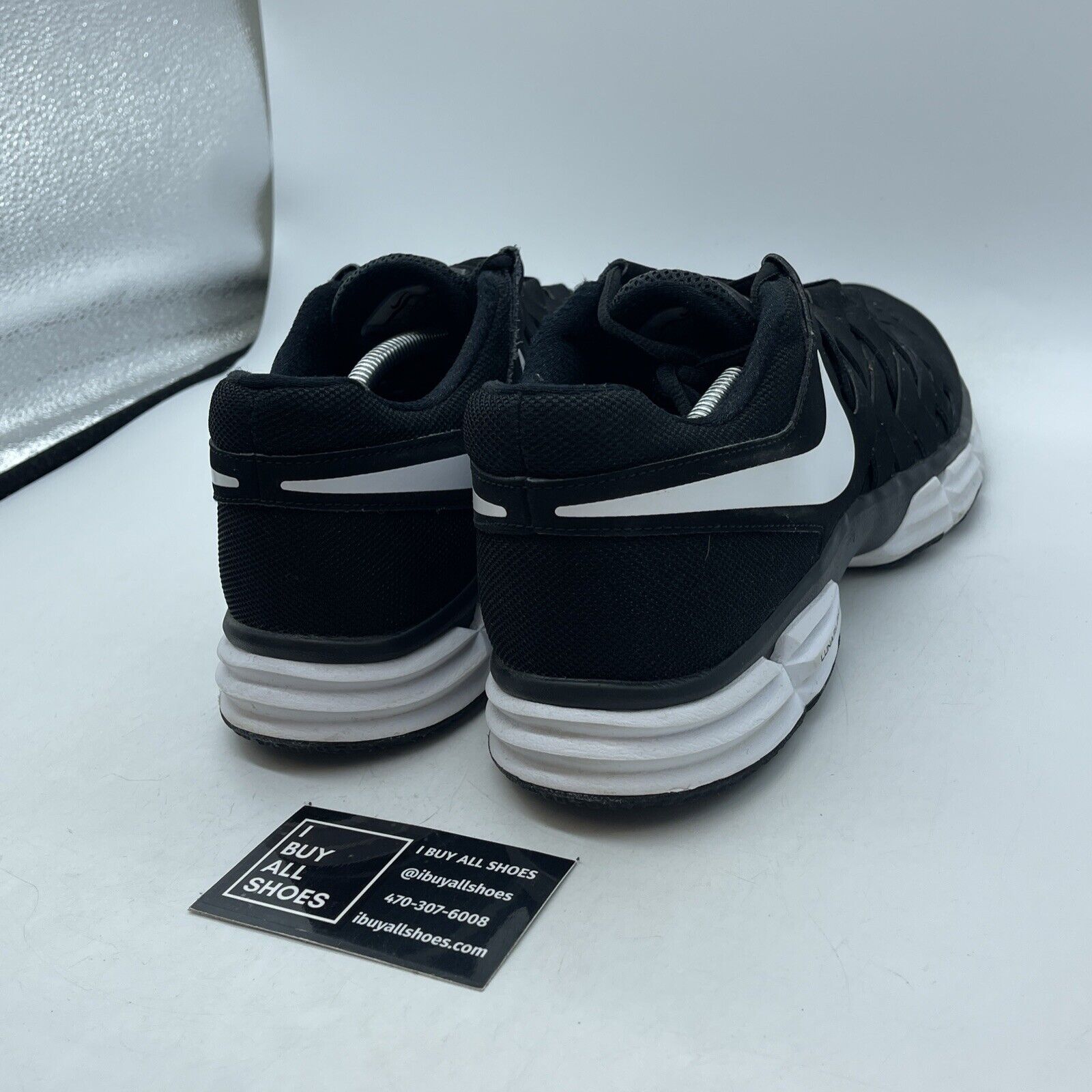 Size 12 - Nike Lunar Fingertrap TR Black White Leather Suede (898066-001)