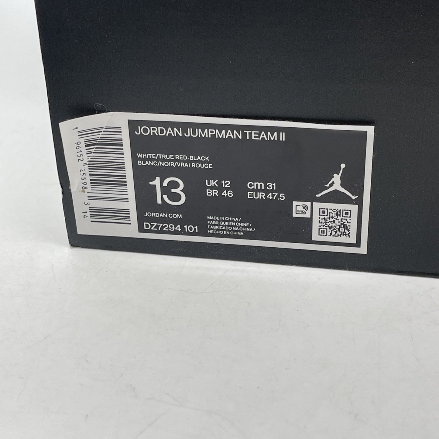 Size 13 - Jordan Jumpman Team 2 2022 Chicago White Black Leather (DZ7294-101)