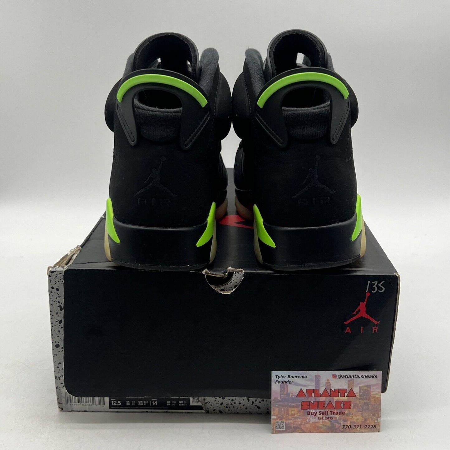 Size 12.5 - Jordan 6 Retro Electric Green 2021 Black Suede (CT8529-003)