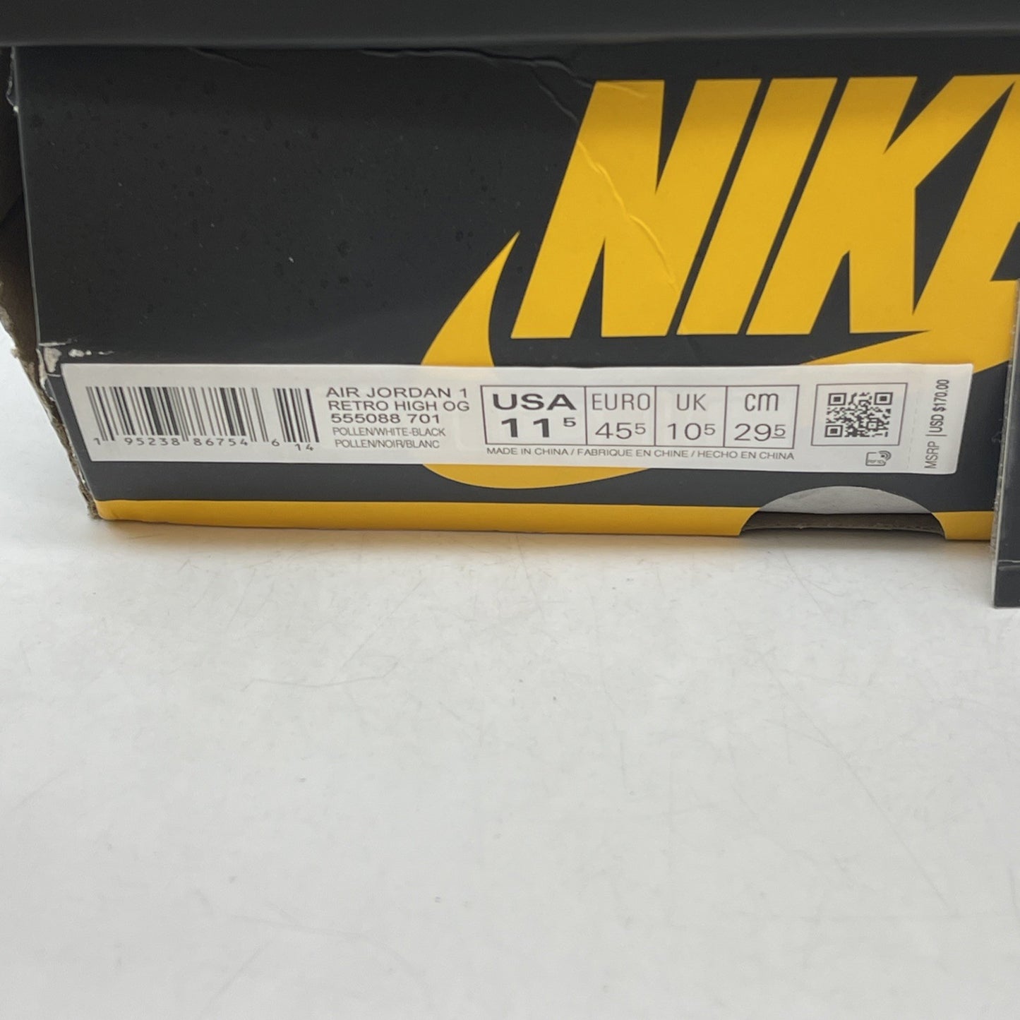 Size 11.5 - Air Jordan 1 Retro OG High Pollen (555088-701)