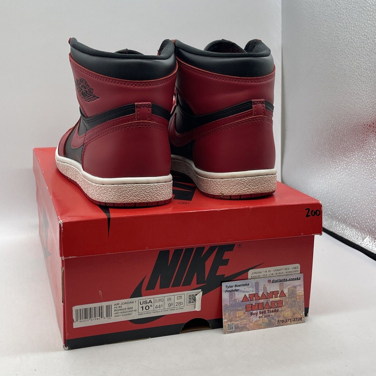 Size 10.5 - Jordan 1 Retro High 85 Varsity Red Black White Leather (BQ4422-600)