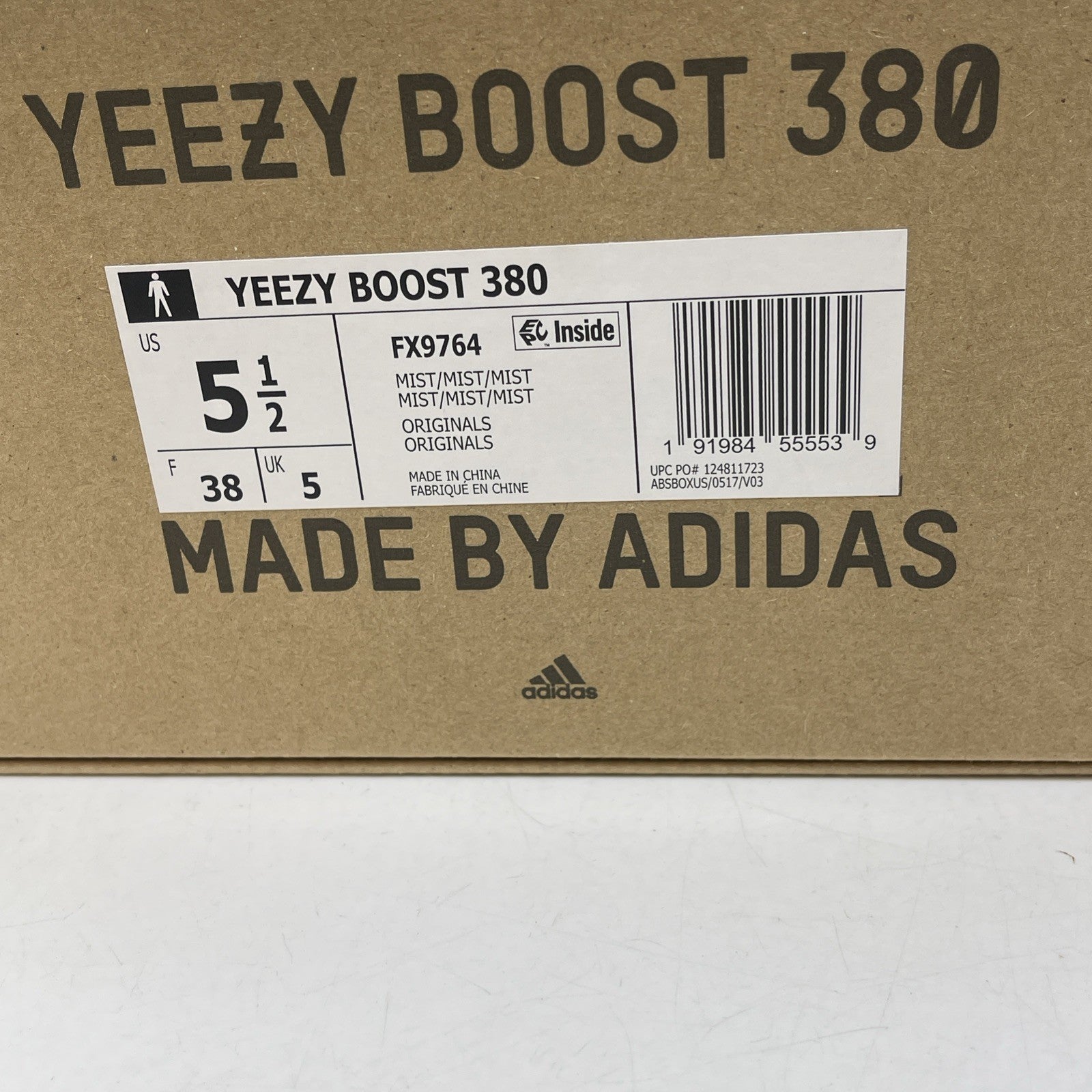 Size 5.5 - adidas Yeezy Boost 380 Mist Non-Reflective Grey Suede (FX9764)