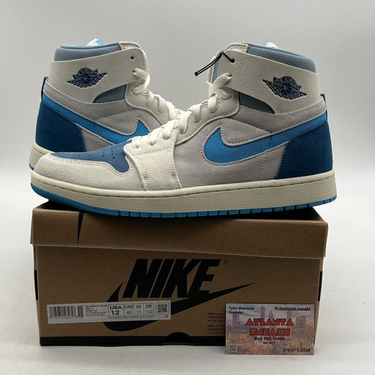 Size 12 - Jordan 1 Zoom CMFT 2 High Dark Powder Blue (DV1307-104)