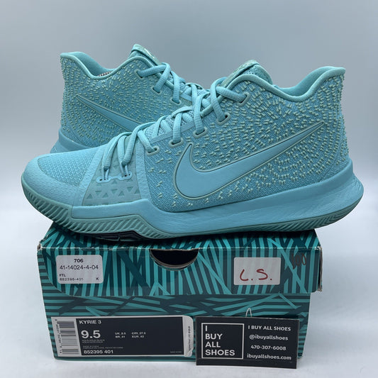 Size 9.5 - Nike Kyrie 3 Tiffany Blue Suede Leather (852395-401)