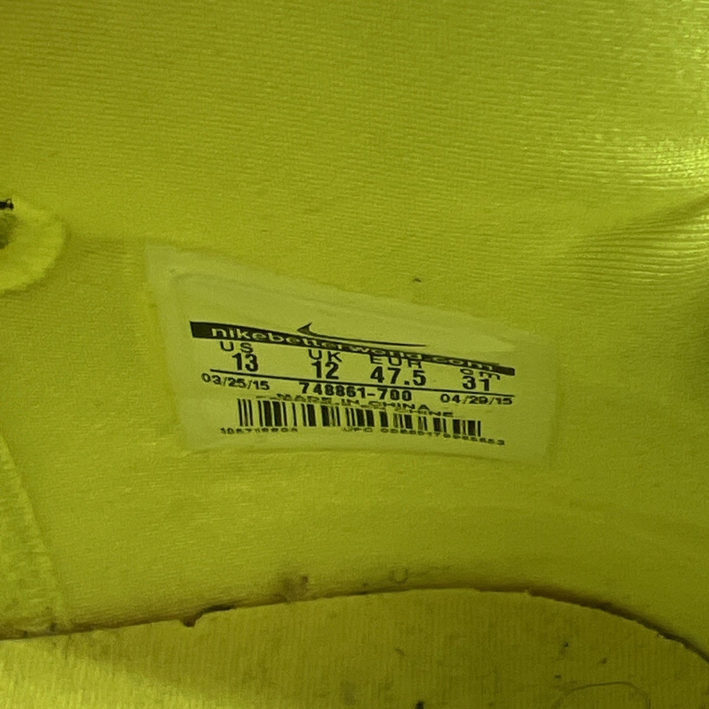 Size 13 - Nike LeBron 12 EXT Tennis Ball (748861-700)