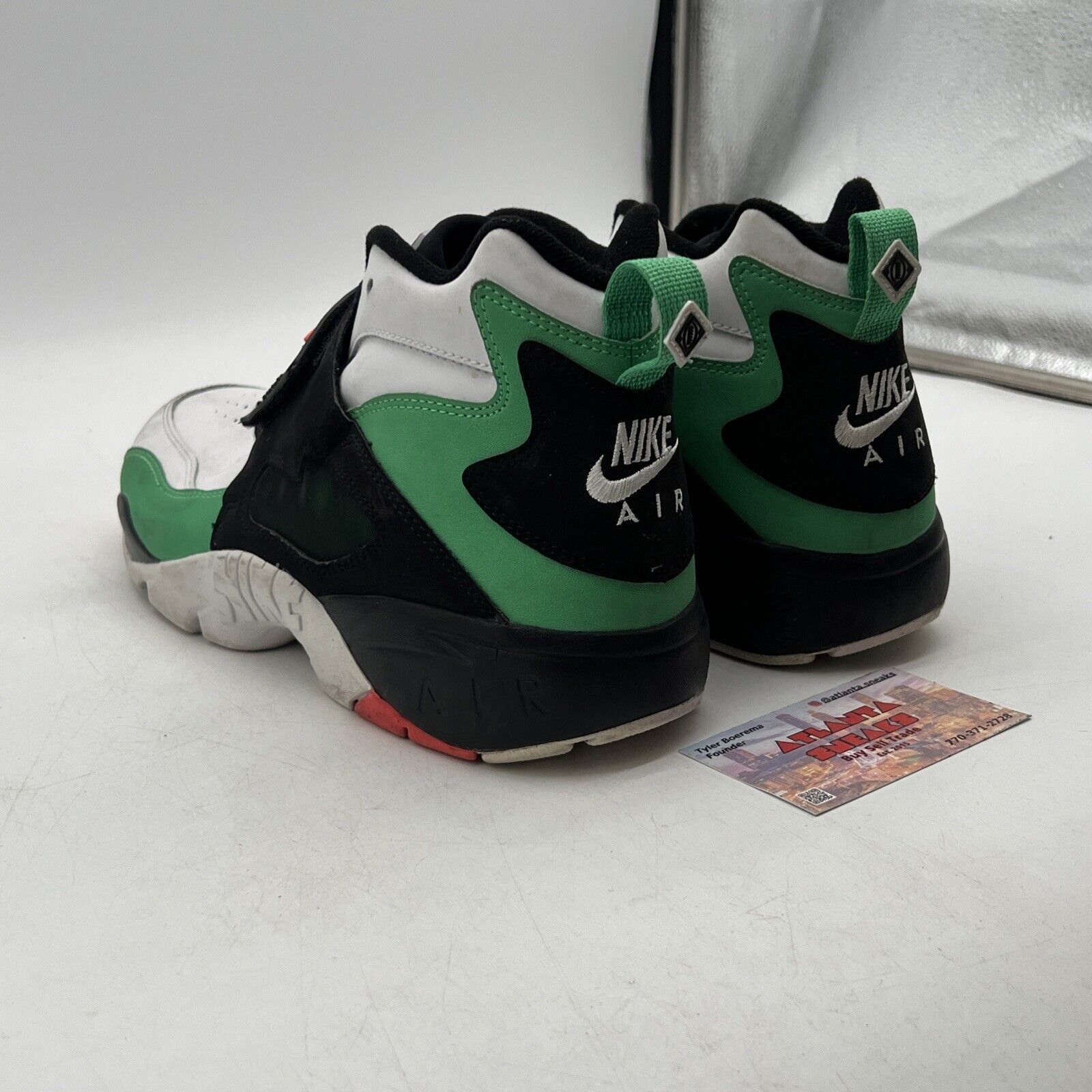 Size 9.5 - Nike Air Diamond Turf Gamma Green Black Suede Leather  (309434-301)