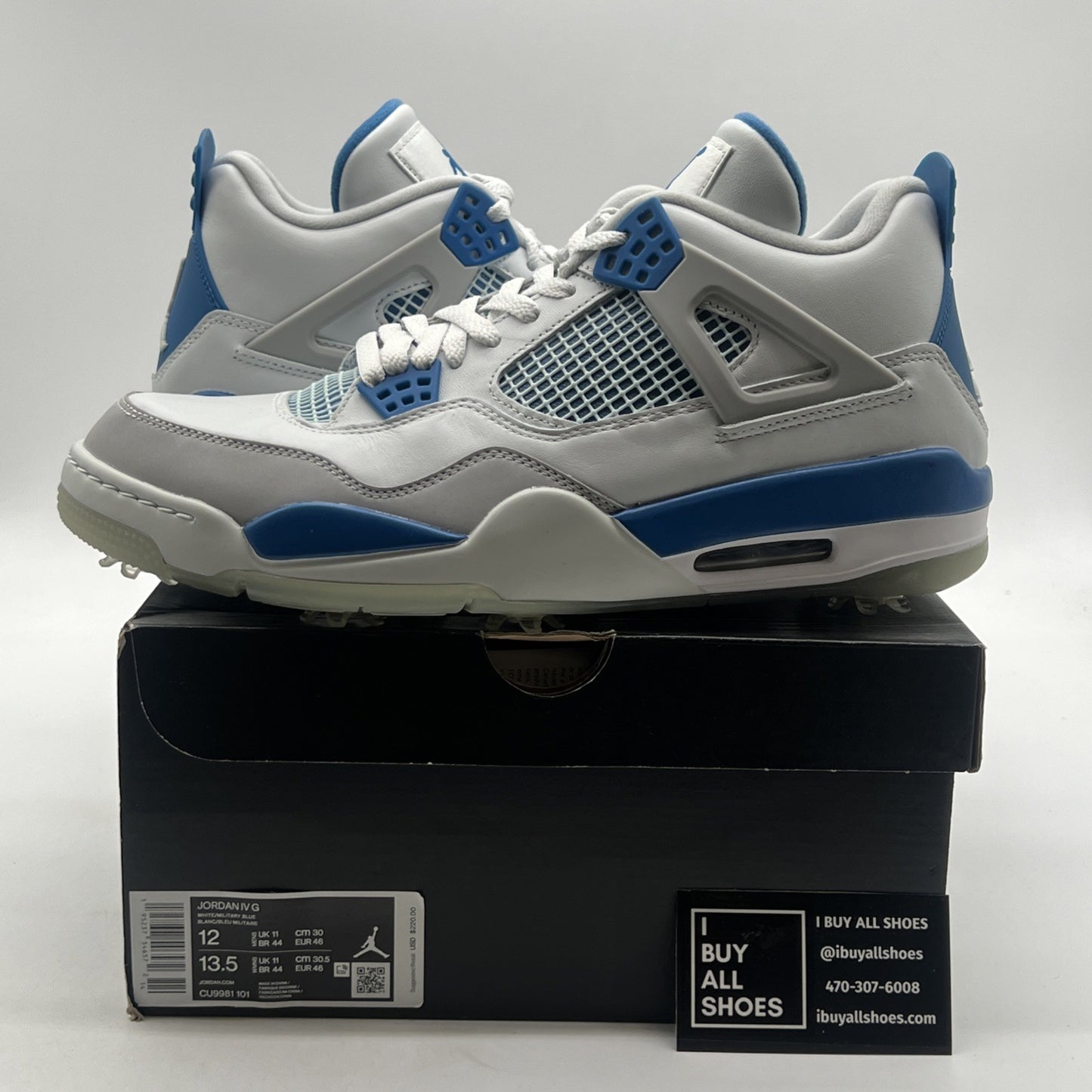 Size 12 - Air Jordan 4 Golf Military Blue (CU9981-101)